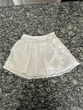 Wonder Nation A Line Skirt Girls L 10-12 White Textured Plaid Elastic Waist