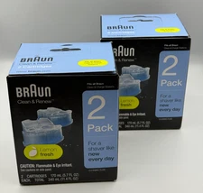 Braun Clean & Renew 4 Pack Refill Cartridges Lemon Fresh Shaver Cleaning Systems