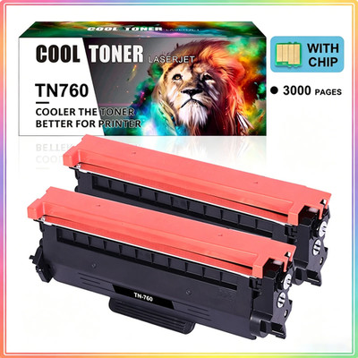 2PK High Yield TN760 Toner Cartridge For Brother MFC-L2710DW MFC-L2750DW Toner