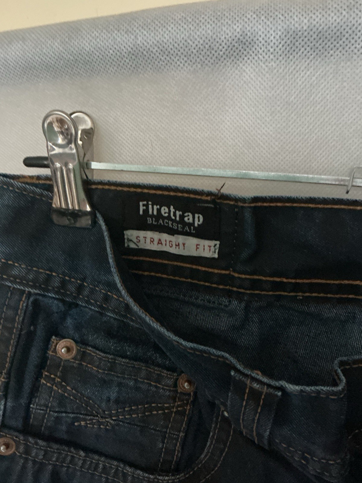 Firetrap Mens Blue Denim Jeans Straight Fit Blackseal Size Waist 32 image 3