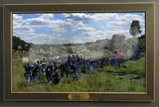 Gettysburg Print/Frame 4th Maine Valley of Death Devil's Den Top Giclee limited