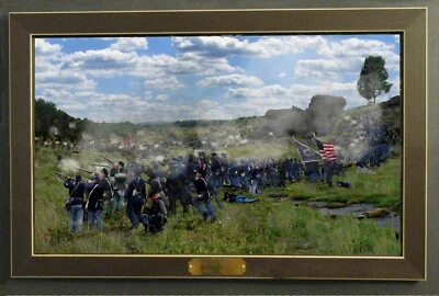 Gettysburg Print/Frame 4th Maine Valley of Death Devil's Den Top Giclee limited - Image 1 of 2
