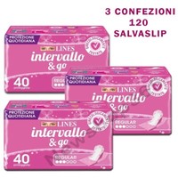 Lines Intervallo & Go Regular 120 Assorbenti Proteggislip Distesi Salvaslip