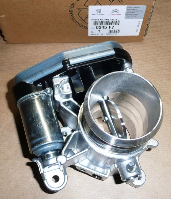 Corps boîtier papillon 0345.F7 en aluminium pour moteurs Peugeot 508 et 607 2.2 HDi