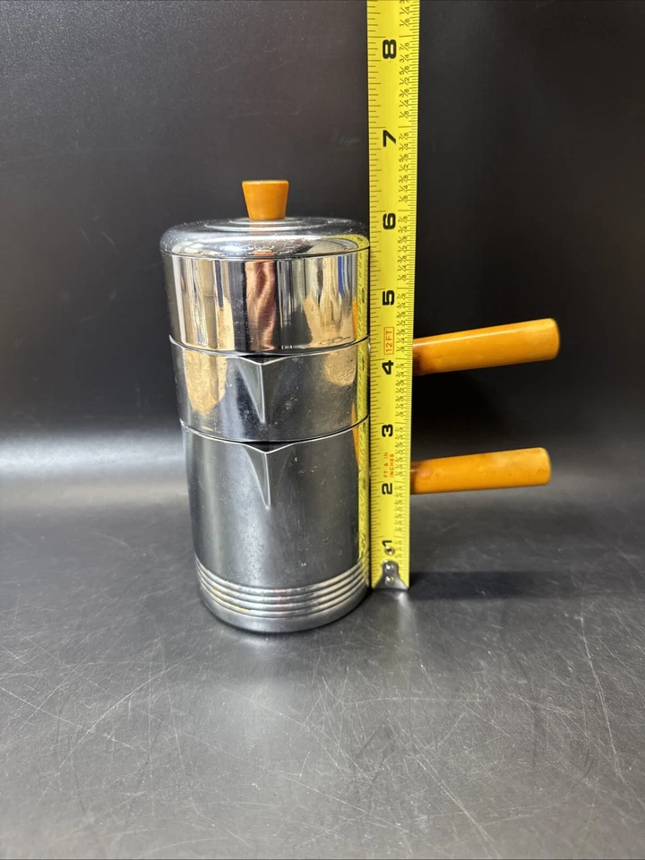 Art Deco Chase Chrome Individual Stacking Coffee Pot - Image 3 of 4