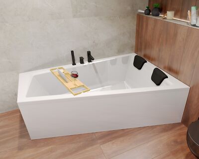 Badewanne Rechteck 170x125 Rechts + Bambus Ablage +Ablaufgarnitur & Füße GRATIS!