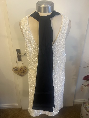 Special Occasion Dress NEW Sparkly Sequin with Back Black Bow Dress Size 22 - Picture 8 of 13