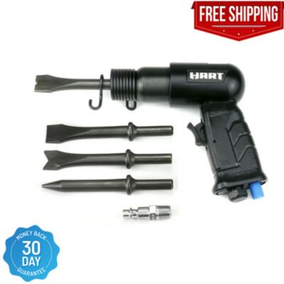 New Short Barrel Air Hammer Tool Kit with Chisel Set - Durable & Powerful
