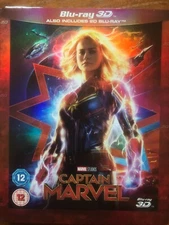 New Marvel’s Captain Marvel 3D blu ray + 2d blu ray Slipcase 2 disc set
