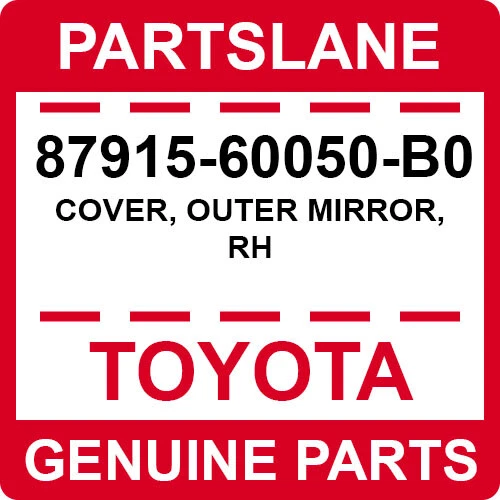 87915-60050-B0 Toyota OEM Genuine COVER, OUTER MIRROR, RH | eBay