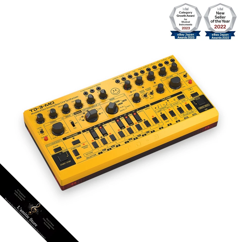 Behringer TD-3-MO-AM Analog Base Line Synthesizer Yellow Japan Sequencer New - Image 4 of 4