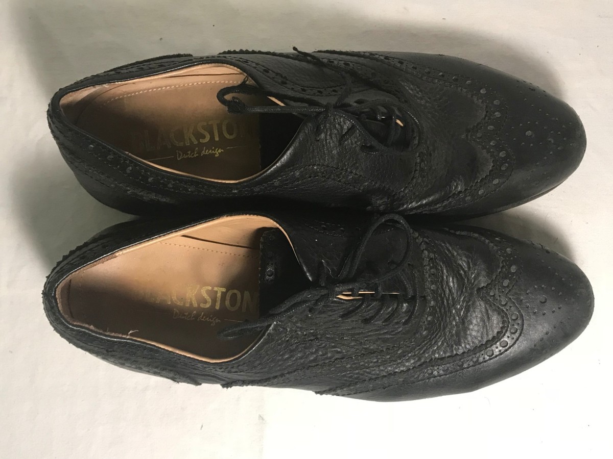 Blackstone Men\'s Black Wing Tip Oxford Size 43/10 New Blackstone Dutch Design Black Leather Wing-Tip Oxfords Men  main image 2