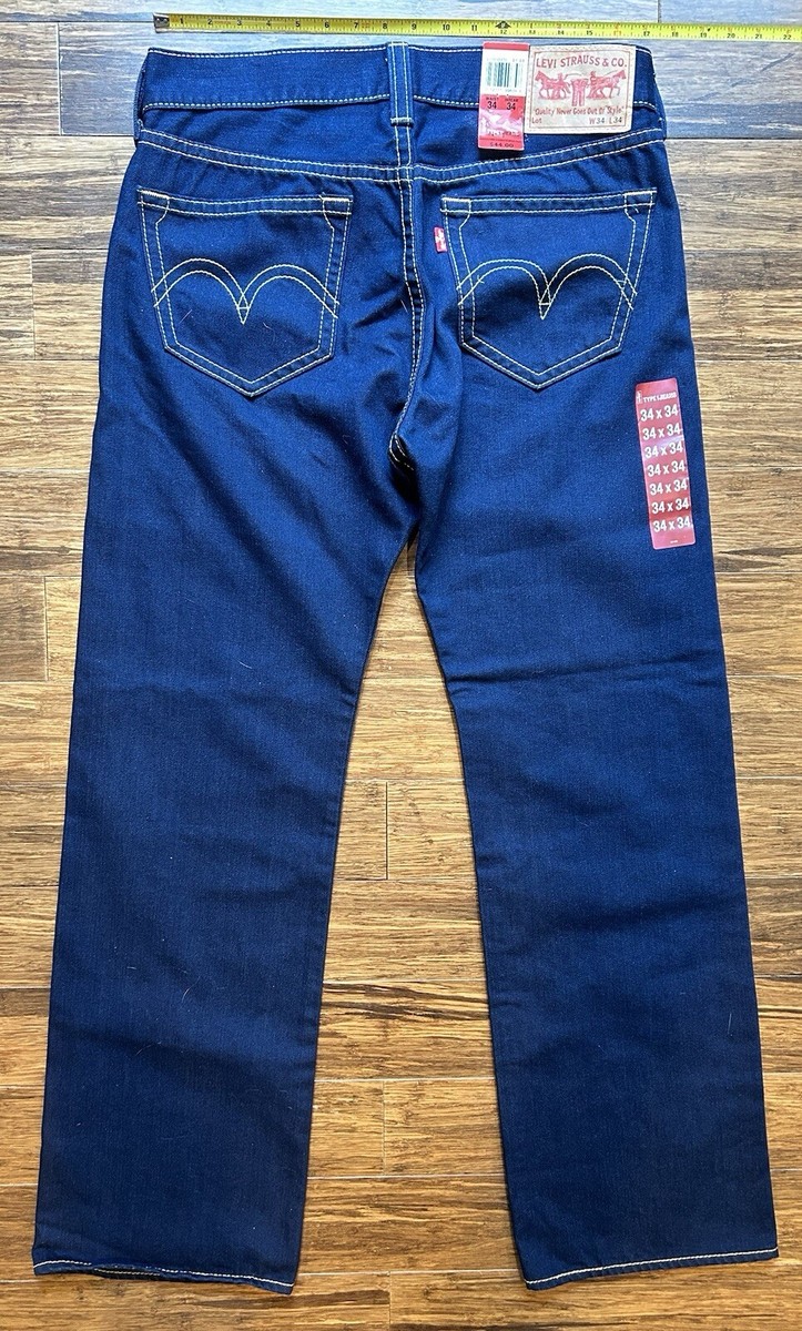 NEW Levi's Mens Type 1 Iconic Straight Leg Blue Jeans Pant Size