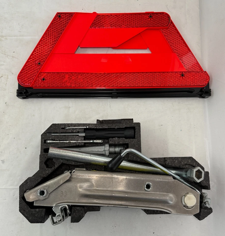 Audi Volkswagen A6 Jetta 98-04 Spare Jack Tool Kit Lug Wrench Hazard Triangle - Image 2 of 4