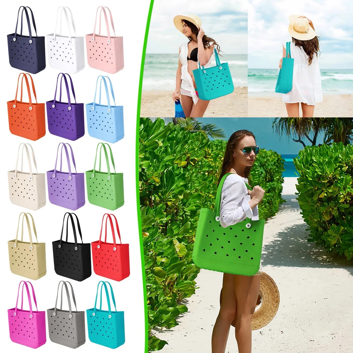 Beach Bag Tote Waterproof Pool Silicone Women Handbag Pool EVA