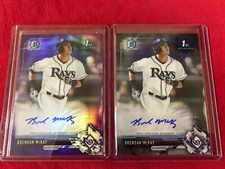 BRENDAN MCKAY 2017 BOWMAN CHROME  AUTO PURPLE REFRACTOR #132/250 + Base LOT x2