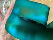 silk ribbon hand dyed 2.5" on the bias 1yd made in USA copper patina