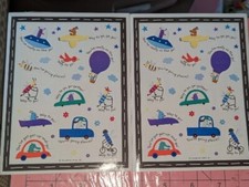 Vintage Hallmark Stickers Bugs dog transportation Rewards Teacher 2 Sheets