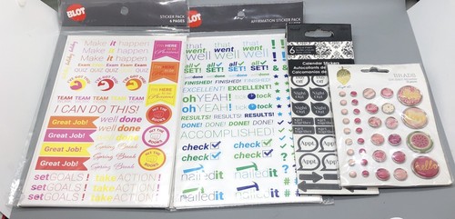 Planner Calendar Affirmation Scheduling Stickers 18 Sheets & 34 BRADS