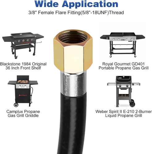 12 FT Propane Quick Connect Hose for RV to Gas Grill for 1 LB, Quick Disconnect - Picture 5 of 7