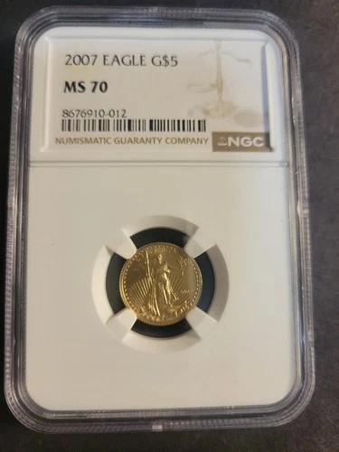 2007 1/10 Oz. G$5 Gold American Eagle Graded by NGC MS70