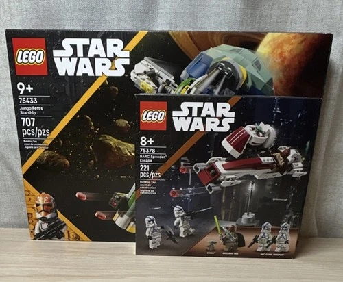 LEGO Star Wars Jango Fett's Starship 75433  &  BARC Speeder 75378