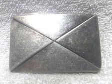Silver X Center Belt Buckle Offset Edged Dull Silver Great Vintage Condition