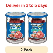 (2 pack) Armour Star Sliced Dried Beef, Jarred Meat, 2.25 oz.