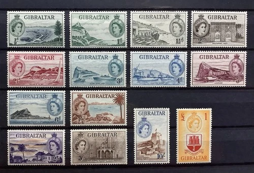 Gibraltar 1953 SG 145-158 Complete Set MNH CV £190