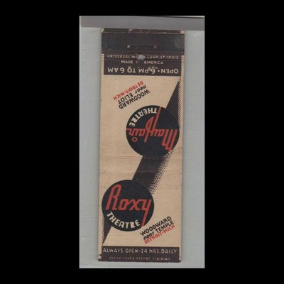 Matchbook Cover Movie Theatre - Roxy Theatre New York City, NY
