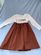 Girls Long Sleeve A-Line Dress with Heart Print 'Enjoy the Little Things' Graphi