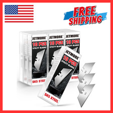 100 Pack Utility Knife Blades SK5 Steel Heavy Duty Box Cutter Refills