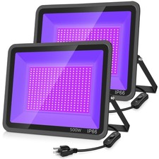 YANYCN 500W 2 Pack LED Black Light,Black Flood Light 2-Pack 500W,
