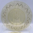 Set Of 4 VTG Federal Glass Dutch Rose Rosemary Yellow 9.5” Dinner Plates 1930s