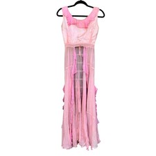 Antique 1920s Pink Silk Crepe Dress Topper Fuchsia Ruffle Flapper AS IS