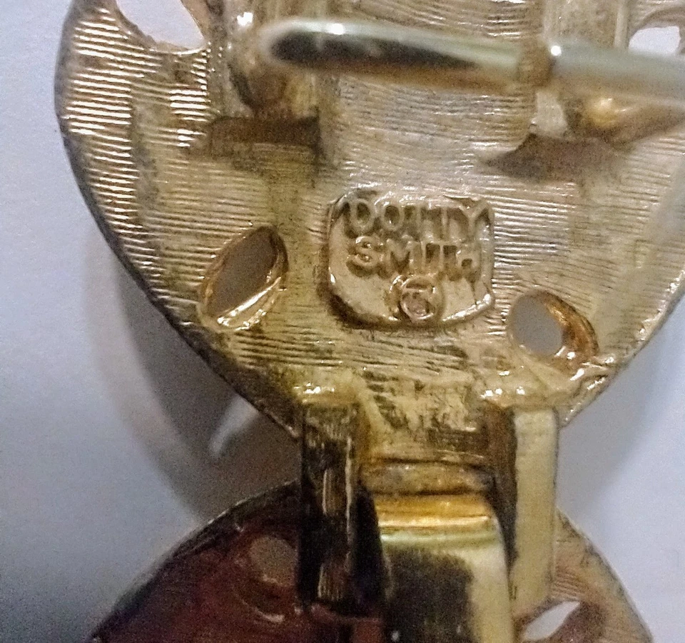 Dotty Smith Signed Sand Dollar Belt Buckle 2-piece 2.5" Long - Fits 3/8" Wide - Image 4 of 4