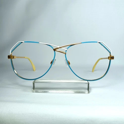 Eyeglasses Cazal Gold plated, Titanium alloy, frames, square, Scallop, Butterfly