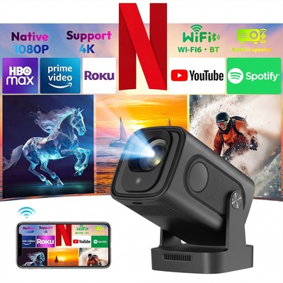 XGODY 4K 8K Android14 Smart Beamer Projektor UHD Heimkino 5G WiFi BT 25000Lumen