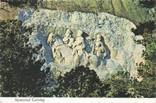 Postcard, Memorial Carving, Georgia's Stone Mountain, Atlanta, Georgia