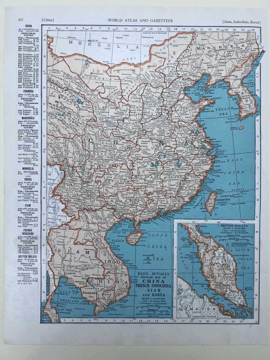 古色古香的亚洲地图及地图册中国1940-1949 日期范围| eBay