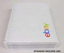 LOT OF 20PCS Padded Mailer Bubble Bag 6.5”x9.25” eBay Logo branding resealable