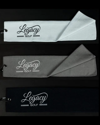 YEAR END SALE - 3-Pack Legacy Golf Towels (Black, White, Grey)