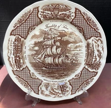 Vintage Alfred Meakin Fair Winds Friendship of Salem 10.5" Dinner Plate England