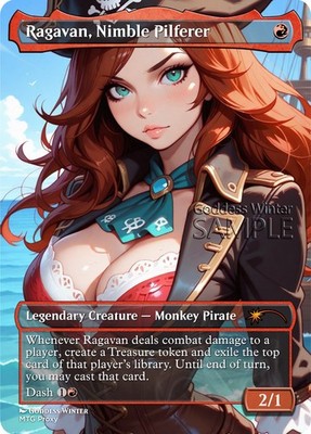 MTG - Ragavan, Nimble Pilferer - Fanart Borderless Style - EDH / Playtest