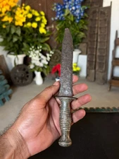 Old Vintage Hand Forged Brass Handle Iron Blade Safety Dagger Knife Katar