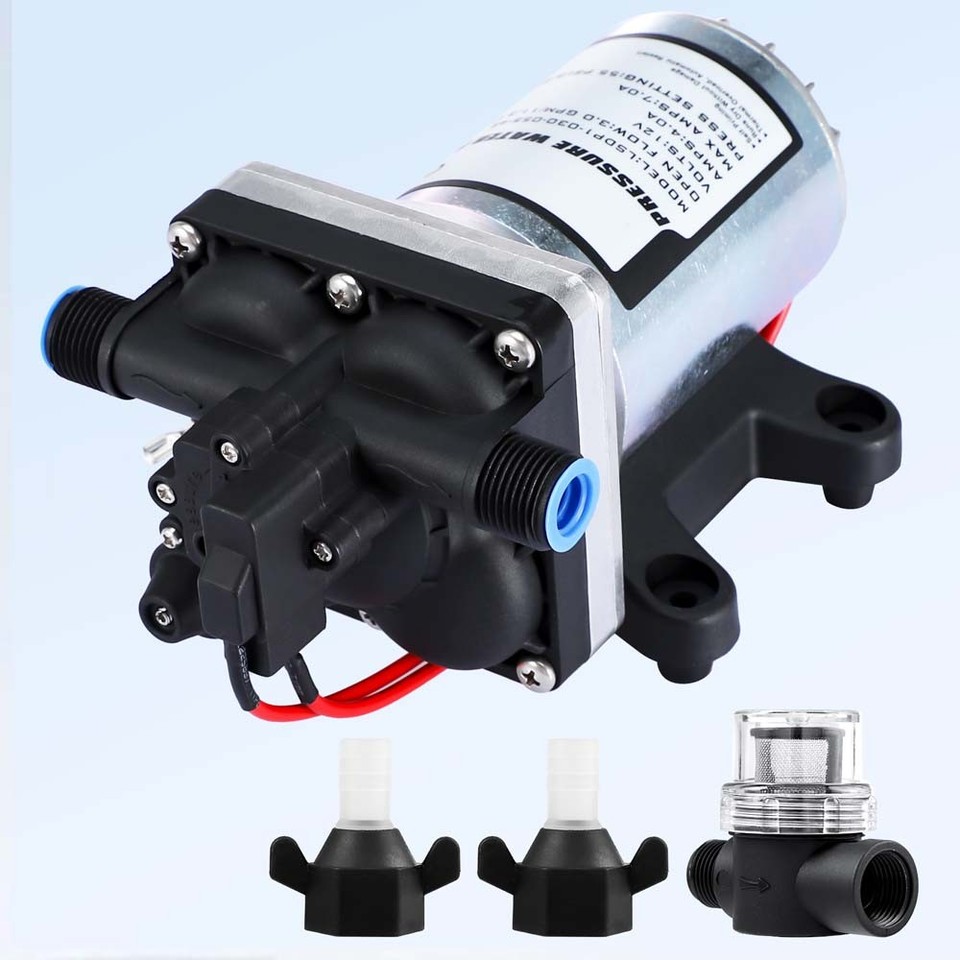Water Pressure Pump 12V 3.0GPM 55PSI Self-Priming For Marine Caravan RV ...
