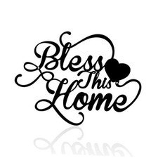 12'X8.86' Black Metal Bless This Home Wall Art 12L" x 8.9W" Black-bless