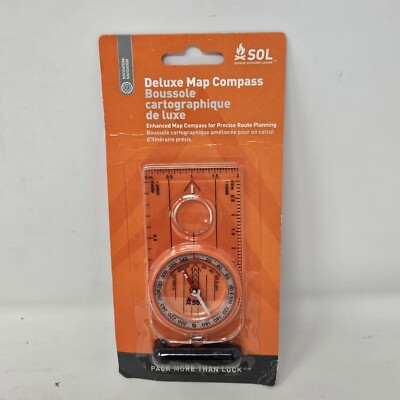 Sol Compass SOL SURVIVE OUTDOORS LONGER DELUXE MAP COMPASS EXTENDED BASEPLATE | eBay