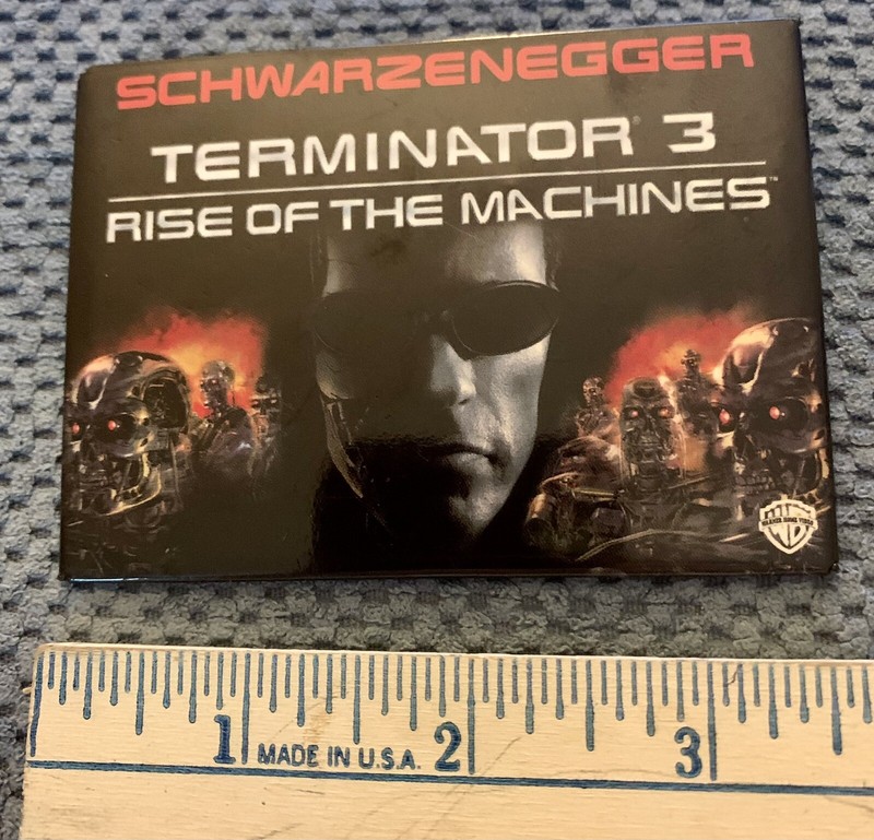 Terminator 3 Rise Of The Machines Promo Pin Pinback Badge Schwarzenegger WB