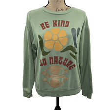 Desert Dreamer Be Kind To Nature Women's Size S Long Sleeve Sweatshirt Green